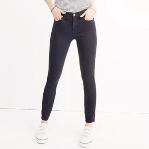 Madewell 9" Mid-Rise Skinny Jeans Black Wash denim size 25